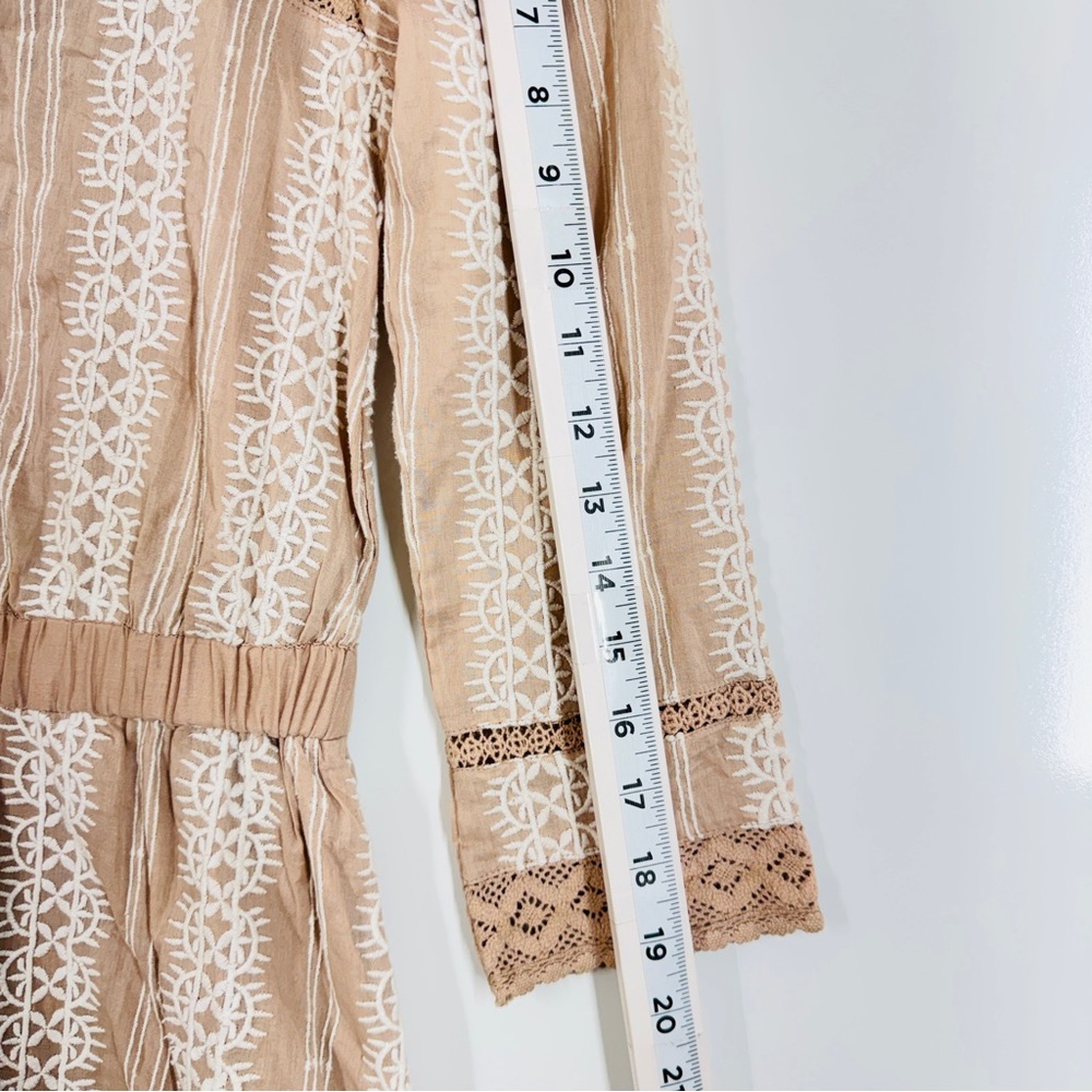 Revolve Tularosa Dakota Mini Dress Ivory Tan Stripe Boho S - Picture 10 of 13